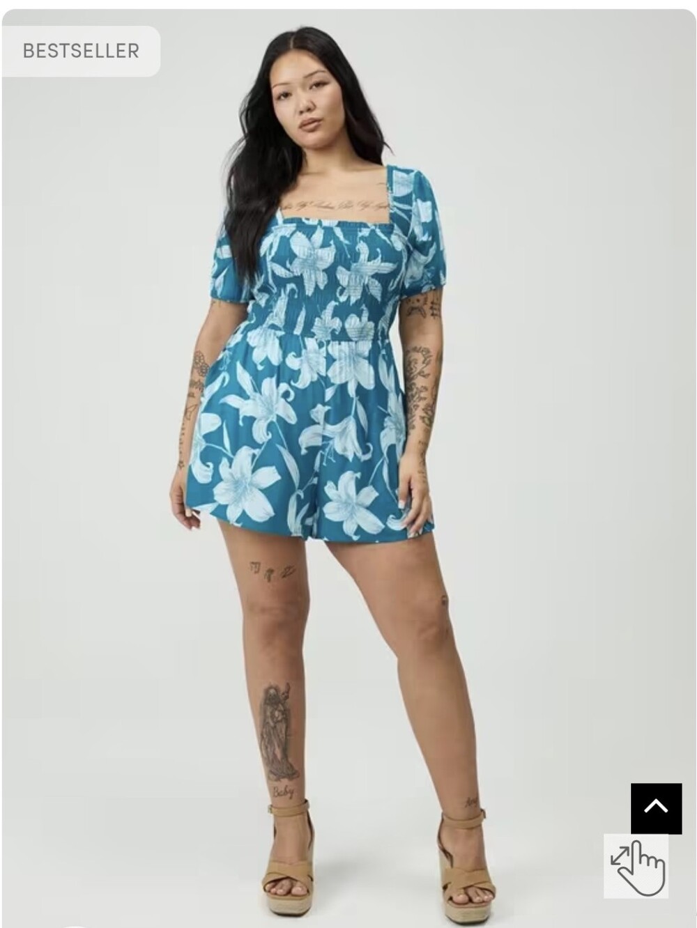 NWT Torrid Blue Floral Romper